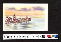 藏品(〔陳廷祥先生收藏系列〕：昭和年間明信片簿(一)鐵橋與馬車過河風景畫作明信片)的圖片